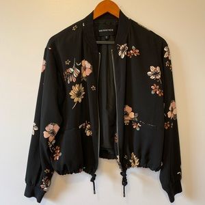 Who What Wear Floral Printed Bomber Jacket